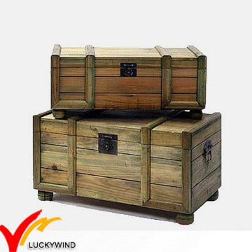 Armazenamento de madeira Handmade Antique Reproduction Trunk